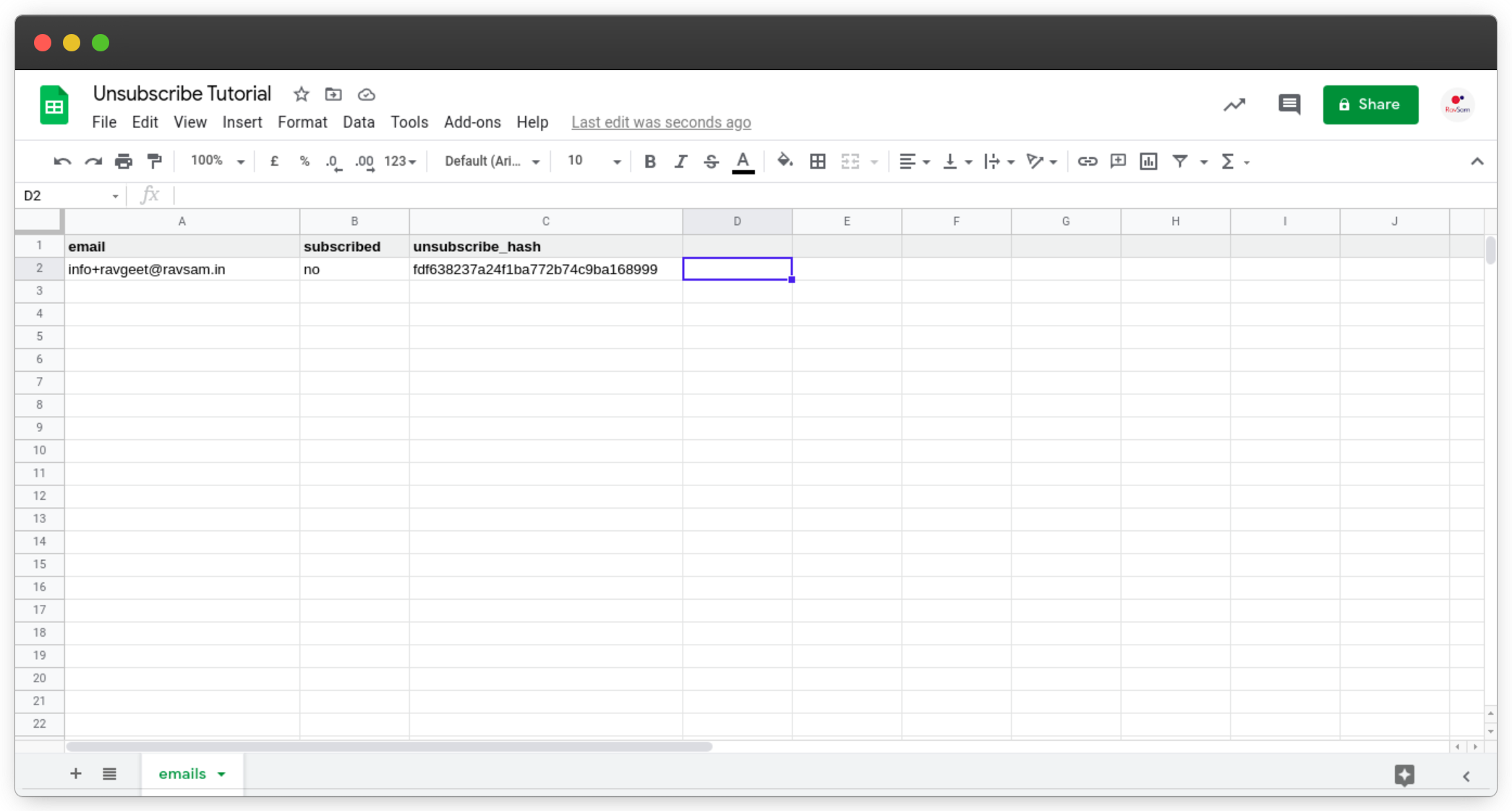 Add Unsubscribe Link in Emails using Google Apps Script